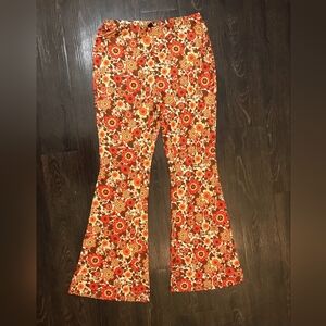 Shein Floral Print High Waist Flare Leggings